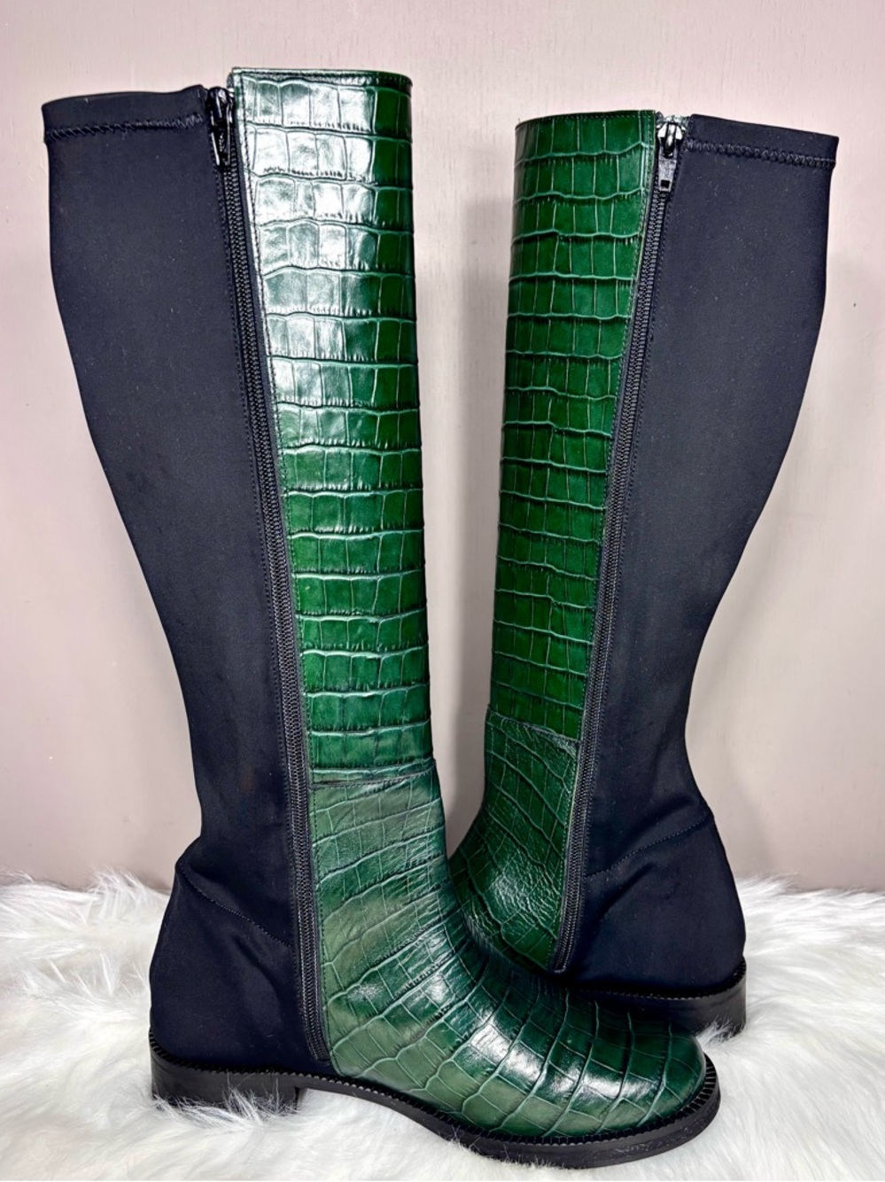 UNITY IN DIVERSITY  Green Croco Tall Boot - Picture 6 of 8
